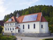 Fotovoltaika, kostel v Mhlen