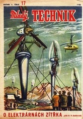 Pedstavy ilustrtor o vtrnch elektrrnch budoucnosti z oblky asopisu Mlad technik (1953)