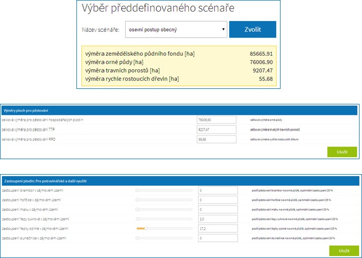 Obr. 7. Zobrazen uivatelsk parametrizace pro pstovn zemdlskch plodin na orn pd