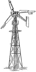 Nákres „vetrodvigatela“ (větrného čerpadla) VIME D-12 z ruské publikace (1948)