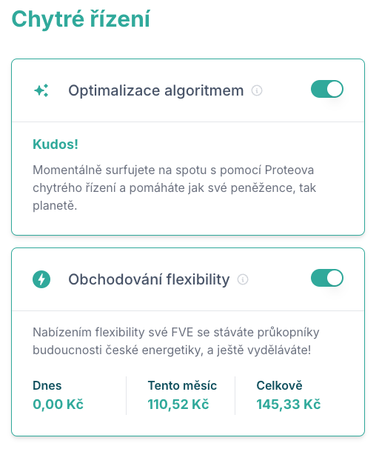 Zapnut sluby poskytovn flexibility v aplikaci Proteus